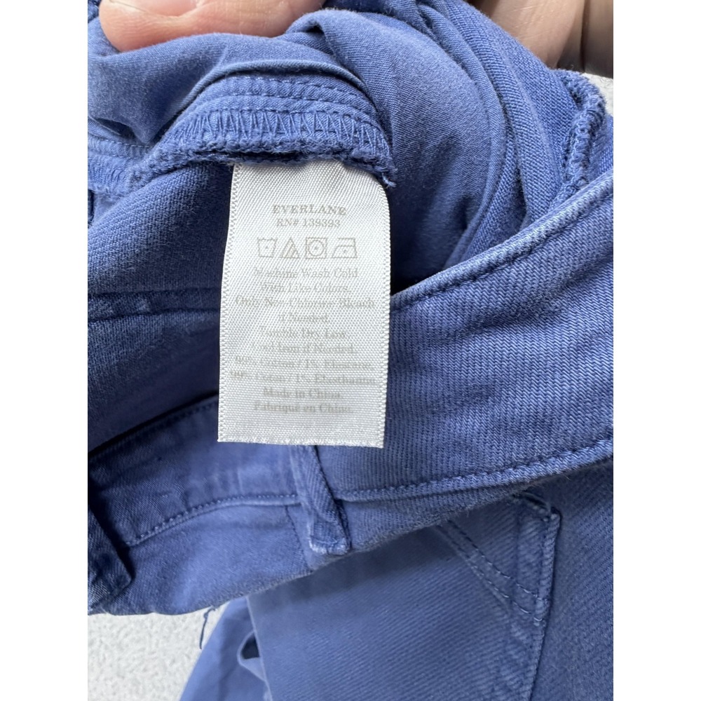 Everlane Pants Womens 2 Blue Wide Leg Cropped Twill Chino Stretch Pockets Casual - Picture 7 of 9